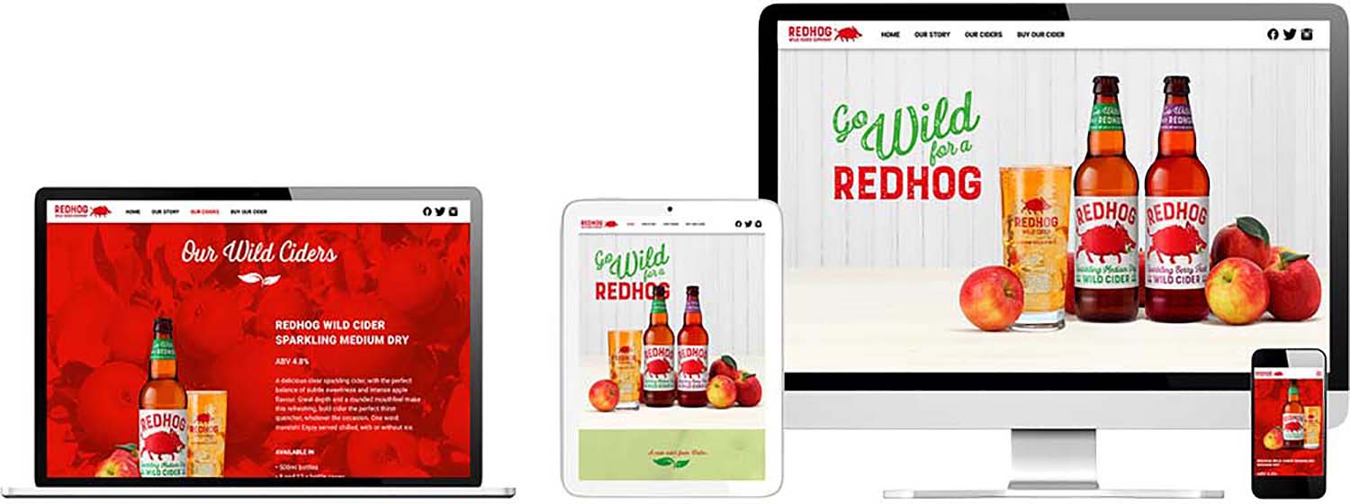 Red Hog Wild Cider website showing on all devices